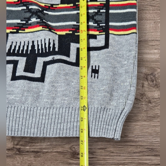 Vintage Southwestern Aztec Navajo Jacquard Pullover Sweater Sz L Made In Romania - Picture 3 of 7